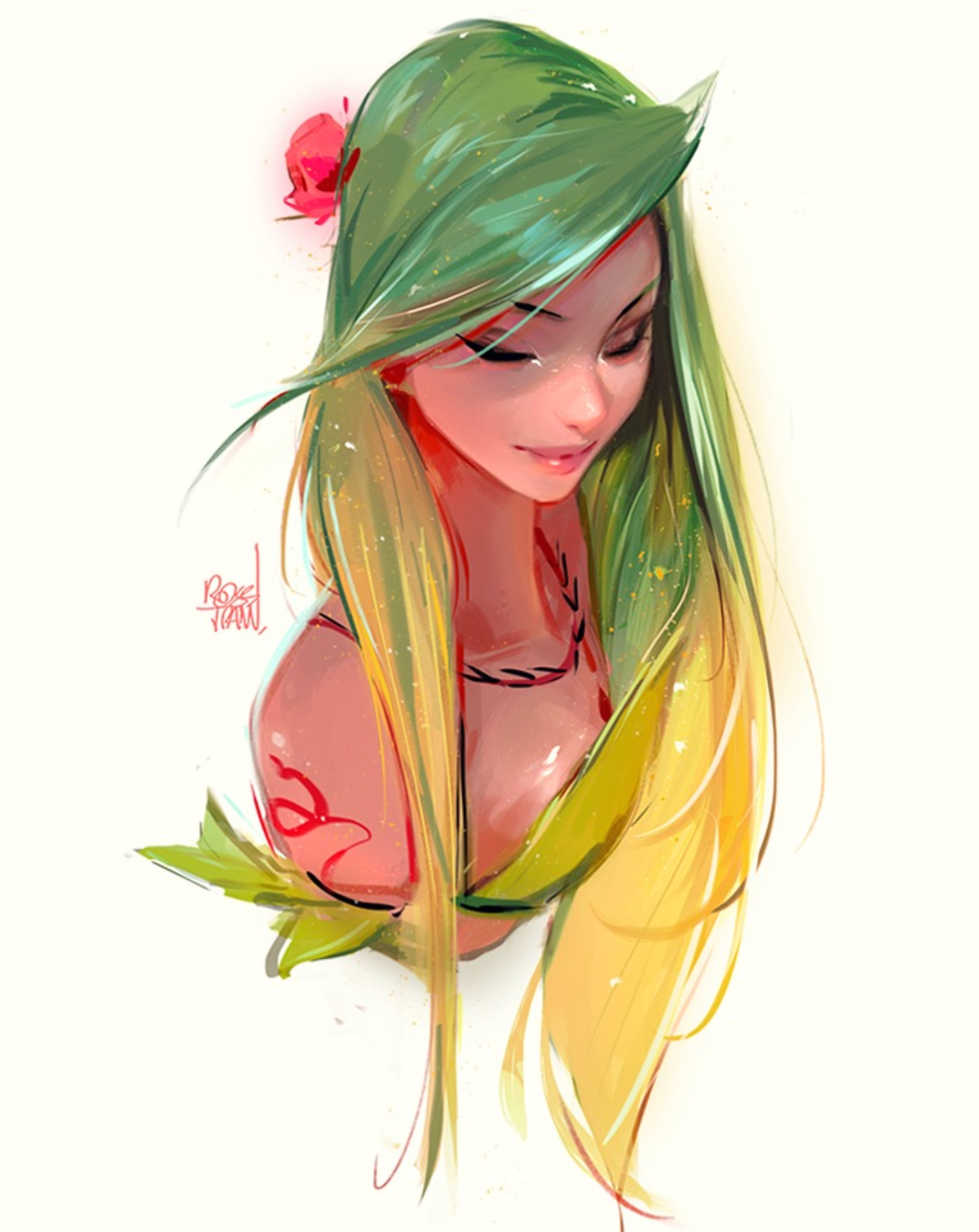 green hair